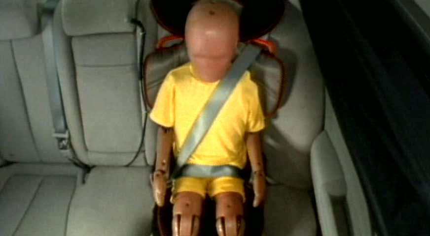 Booster seat crash clearance test