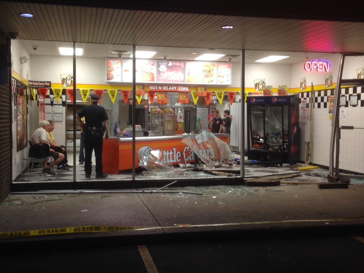 Car crashes into North Olmsted pizza shop, injures 2
