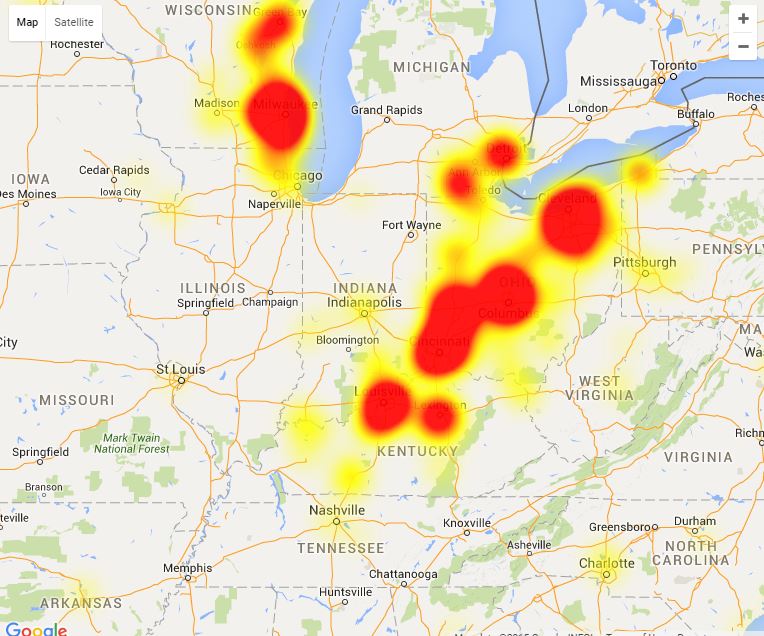 Time Warner Cable Down Map Time Warner Cable Customers Experience Internet Outages | Wkyc.com