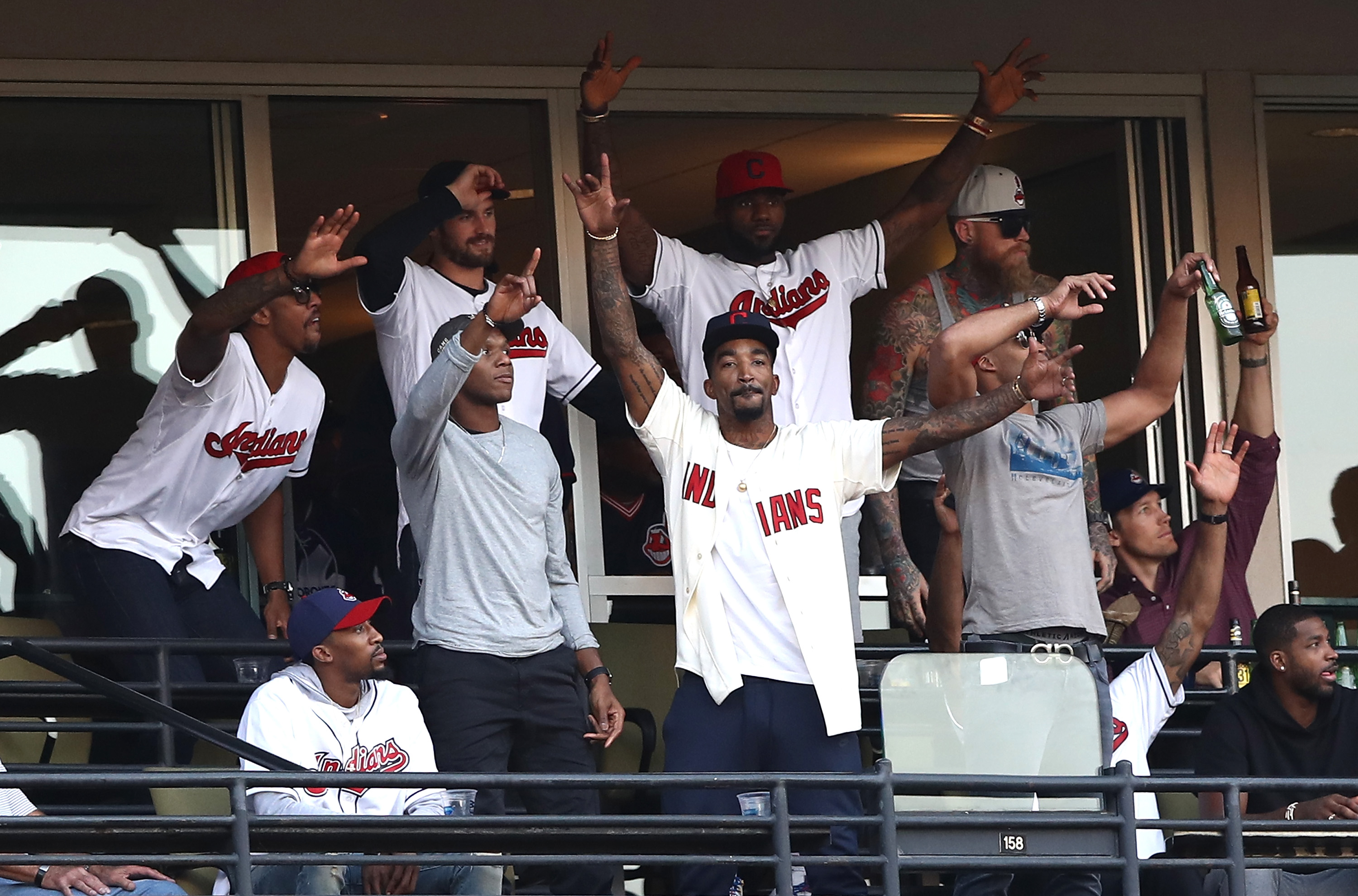 OCT 15, 2016: Cleveland Indians celebrate after the game against