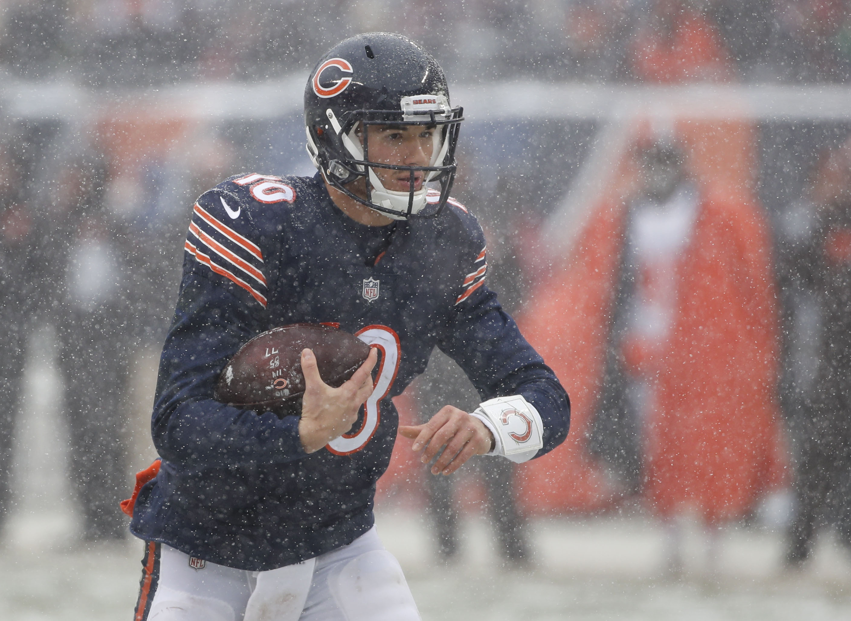 Tarik Cohen of the Chicago Bears breaks a 44 yard punt return