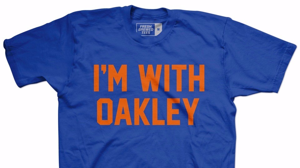 Fresh Brewed Tees offering Charles Oakley support shirt 